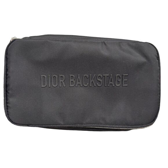 Dior Backstage Makeup Pouch Cosmetic Bag 10x6x3” Brush Storage 2 Tier w Brushes! - Picture 2 of 10
